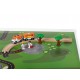Set trenulete cu baterie cu sunete si lumini garaj masinute si trenulete cu 3 nivele Heliport Station