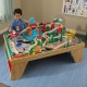 Set Trenulet KidKraft Waterfall Train Station din lemn cu masuta de joaca