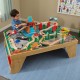 Set Trenulet KidKraft Waterfall Train Station din lemn cu masuta de joaca