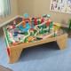 Set Trenulet KidKraft Waterfall Train Station din lemn cu masuta de joaca