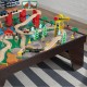 Set Trenulet KidKraft Waterfall Train Station din lemn cu masuta de joaca