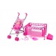 Carucior pliabil Set de jucarie cu papusa inclusa si pat papusi cu accesorii Doll Pram