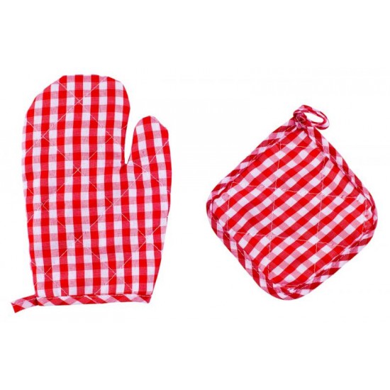 Set 10 accesorii inox lemn de jucarie pentru bucatarie copii - Woody Toy Pots Kitchen 