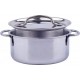 Set 10 accesorii inox lemn de jucarie pentru bucatarie copii - Woody Toy Pots Kitchen 